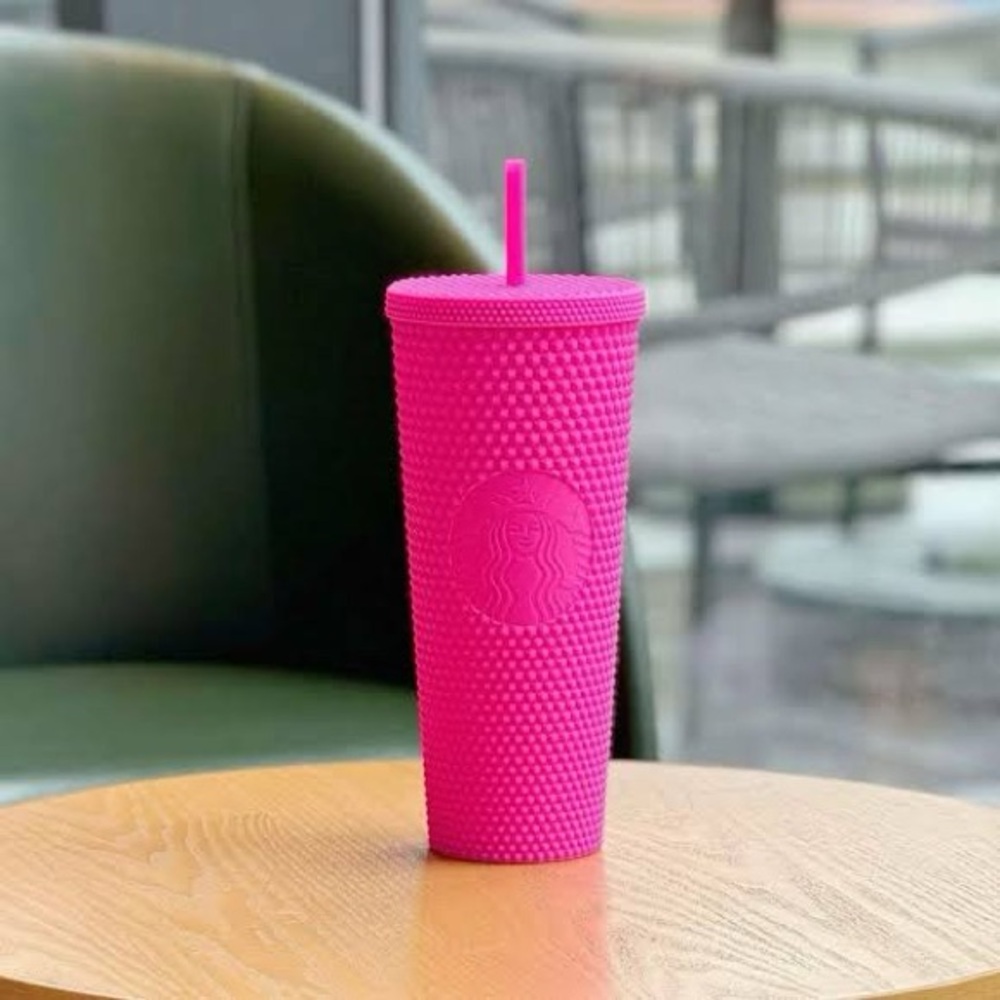 BNWT Starbucks China Barbie Hot Pink Studded Tumbler